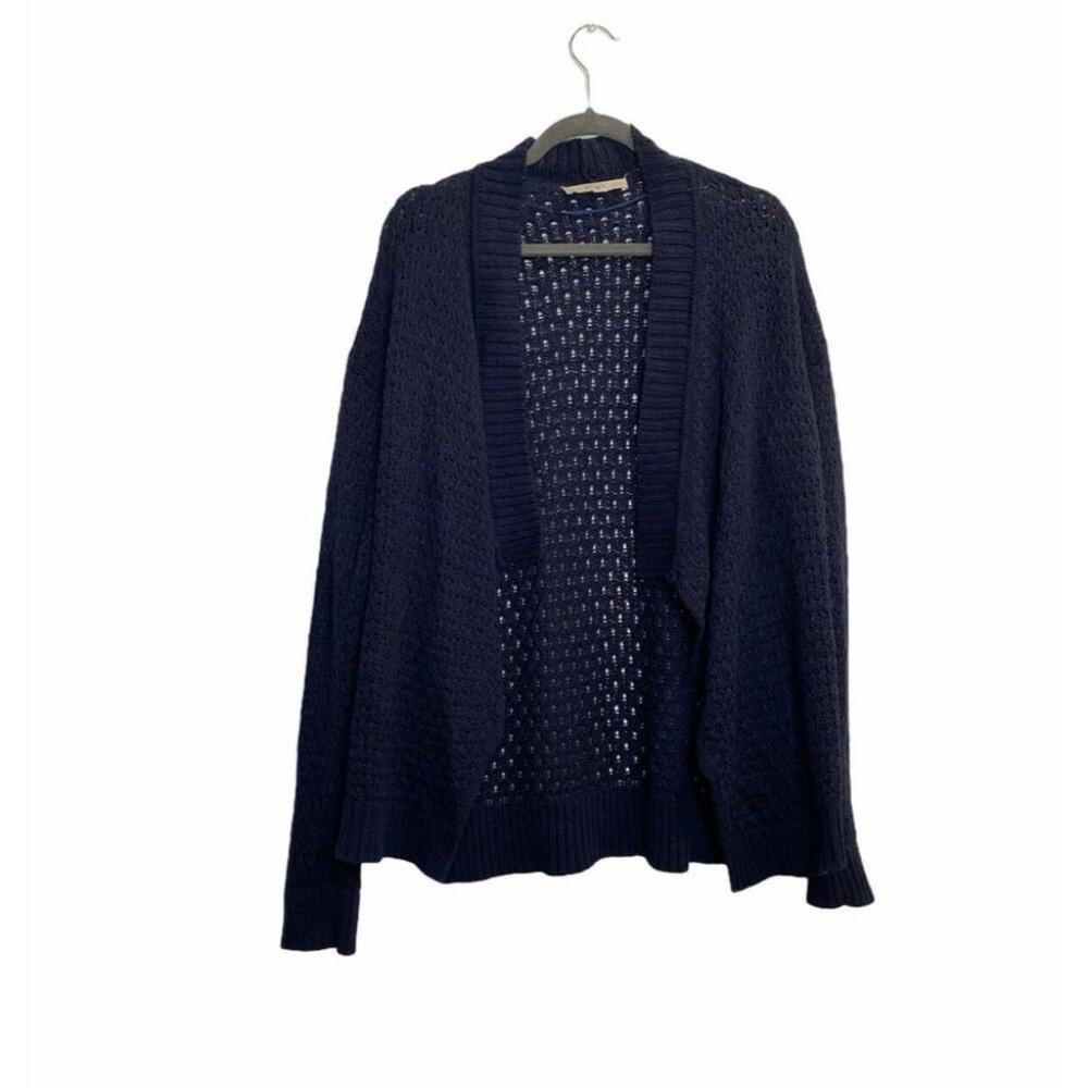 Ann Taylor LOFT Open Front Knit Cardigan cotton sz  L long sleeve